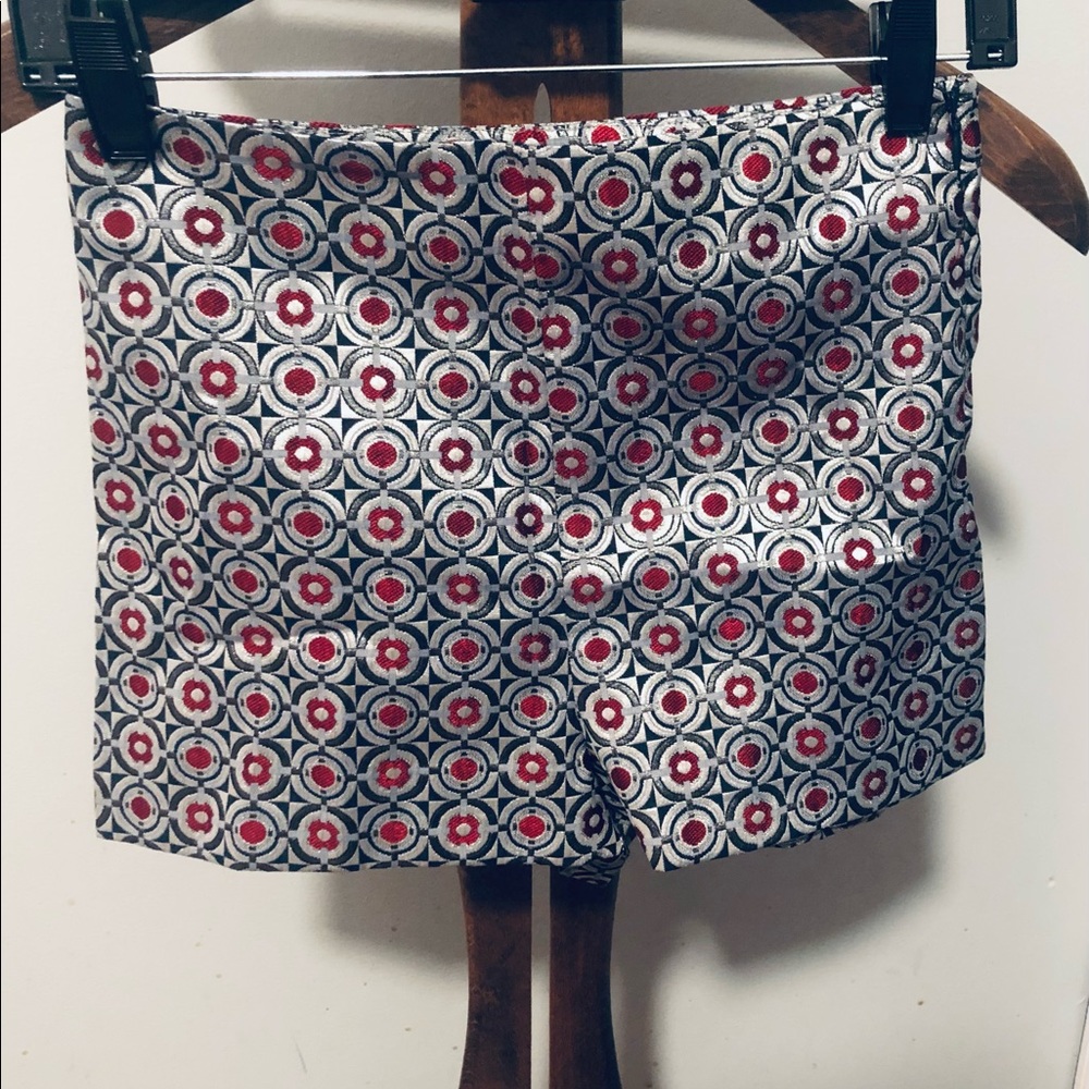 Metallic High waist side zip TopShop Shorts
